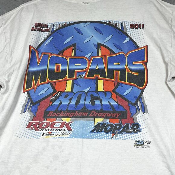 Vintage Mopar Shirt Mens Size XL White Rock Rockingham Dragway Raceway Park - Picture 8 of 12